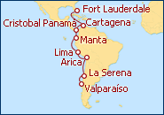 Ver el itinerario del Crucero Florida, Colombia, Panam�, Ecuador, Per� y Chile  2012