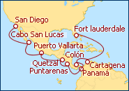 Ver el itinerario del Crucero M�xico, Guatemala, Panam�, Colombia 2012