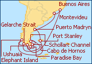 Itinerario Antartida desde Buenos Aires 2013
