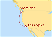 Ver el itinerario del Crucero De Vancouver a Los Angeles