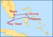 Ver el itinerario del Crucero Escapada a Bahamas I