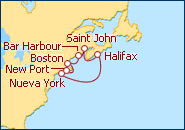 Ver el itinerario del Crucero Canada y Nueva Inglaterra 