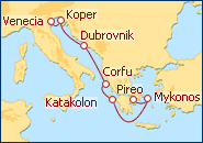 Ver el itinerario del Crucero Desde Atenas a Venecia
