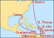 Ver el itinerario del Crucero De Boston a Florida