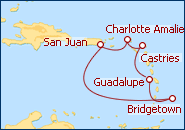 Itinerario Caribe Este desde Pointe A Pitre