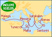 Ver el itinerario del Crucero De Atenas a M�laga
