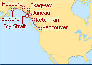 Ver el itinerario del Crucero Alaska II desde Seward