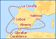Itinerario de La Coru�a a Valencia 