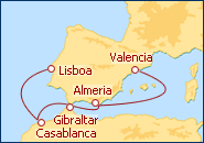 Ver el itinerario del Crucero De Portugal a Valencia