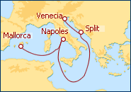 Ver el itinerario del Crucero De Mallorca a Venecia