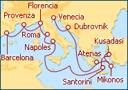 Ver el itinerario del Crucero De Venecia a Barcelona