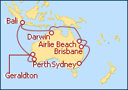 Ver el itinerario del Crucero Secretos de Australia I