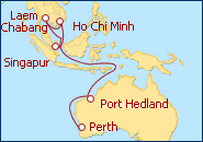 Ver el itinerario del Crucero De Australia a Singapur 2013