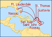 Ver el itinerario del Crucero Caribe Oriental 