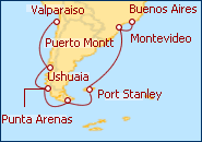 Ver el itinerario del Crucero Traves�a por Am�rica del Sur I (2012)