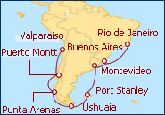 Ver el itinerario del Crucero Explorador de Am�rica del Sur I