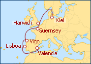 Ver el itinerario del Crucero Grandes Capitales del Atlantico 