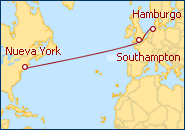 Ver el itinerario del Crucero Transatl�ntico de Nueva York a Southampton