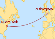 Transatlántico de Southampton a Nueva York