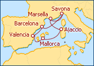 Baleares, Córcega, Francia