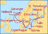 Ver el itinerario del Crucero Entre F�bulas y Fiordos I 