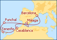 Ver el itinerario del Crucero Espa�a, Marruecos, Canarias, Madeira
