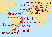 Ver el itinerario del Crucero de Buenos Aires a Venecia