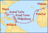 Ver el itinerario del Crucero Florida, Islas V�rgenes, Antillas, Madeira