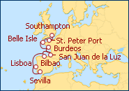 Itinerario De Southampton a Sevilla 2013