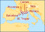 Ver el itinerario del Crucero De Barcelona a Monaco 2013