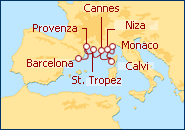 Ver el itinerario del Crucero De Monaco a Barcelona 2013