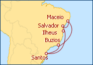 Ver el itinerario del Crucero Brasil IV