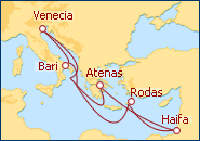 Ver el itinerario del Crucero Italia, Grecia, Israel