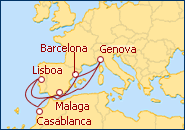 Ver el itinerario del Crucero Italia, Espa�a, Portugal, Marruecos