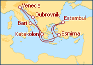 Ver el itinerario del Crucero Italia, Grecia, Turquia, Croacia