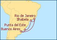 Ver el itinerario del Crucero Brasil, Argentina y Uruguay II