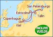 Ver el itinerario del Crucero Alemania, Dinamarca, Suiza, Estonia, Rusia