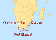 Ver el itinerario del Crucero Sudafrica VI