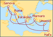 Ver el itinerario del Crucero Italia, Chipre, Israel, Grecia