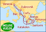 Ver el itinerario del Crucero Italia, Grecia y Croacia