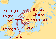 Ver el itinerario del Crucero Fiordos Noruegos 