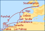 Ver el itinerario del Crucero Islas Canarias desde Southampton