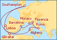 Ver el itinerario del Crucero Joyas del Mediterraneo
