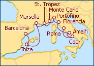 Ver el itinerario del Crucero Costa Azul