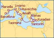 Ver el itinerario del Crucero Gran Mediterraneo