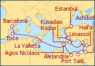 Ver el itinerario del Crucero Gran Mediterraneo II