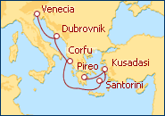 Ver el itinerario del Crucero de Atenas a Venecia 