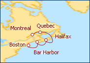 Itinerario de Boston a Montreal