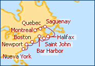 Itinerario de Nueva york a Montreal