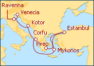 Ver el itinerario del Crucero De Venecia a Atenas